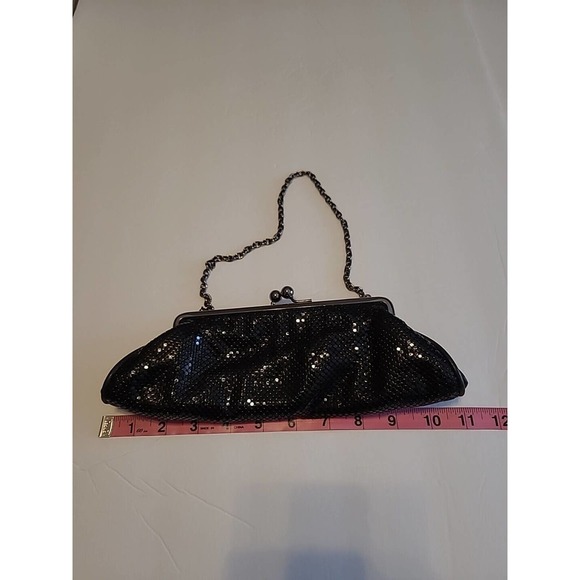 Whiting & Davis Vintage Mesh Chain Kiss Lock Evening Purse Micro Bag Black - Picture 10 of 14